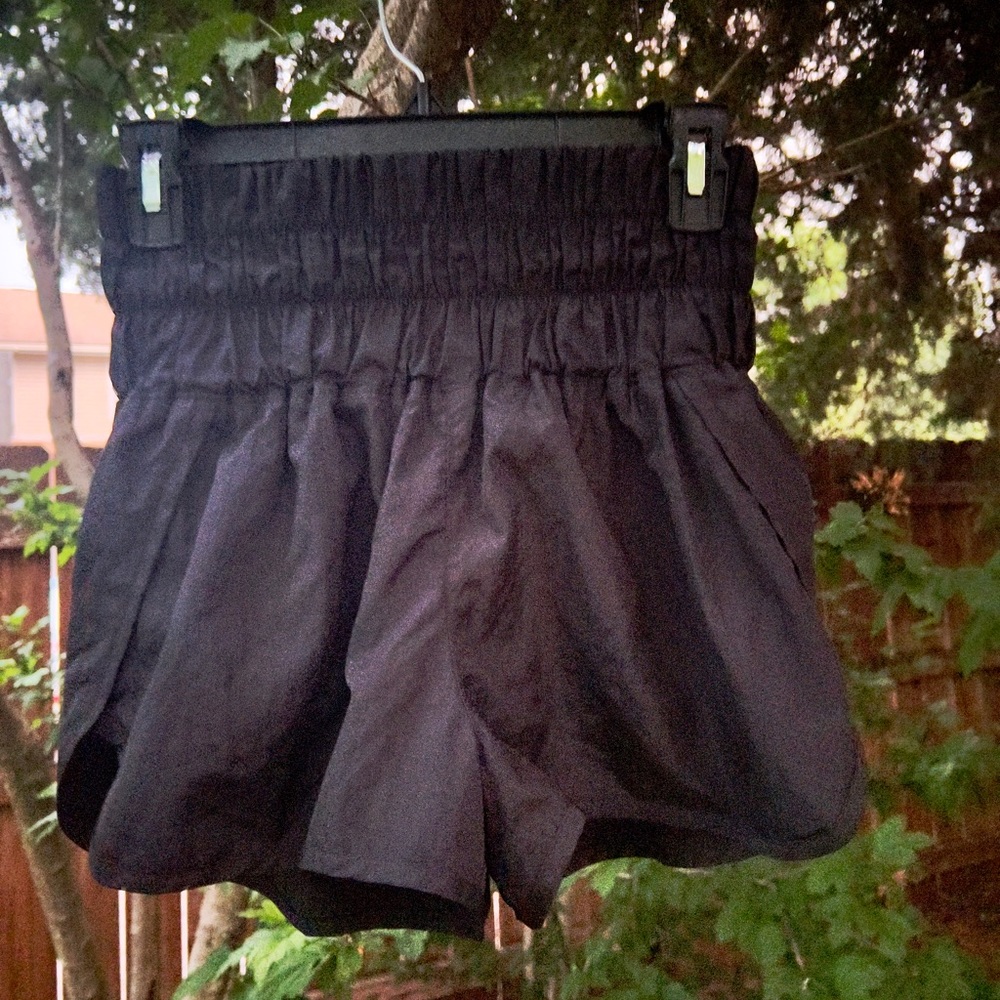 Free People FP Movement Way Home Shorts Black Super High Rise S